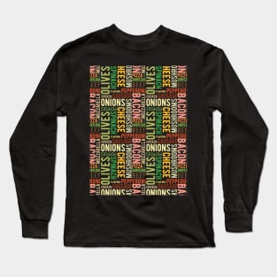 PIZZA TOPPINGS PATTERN Long Sleeve T-Shirt